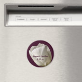 Witte Tulpenbloem gepersonaliseerde bruiloft Magneet (Insitu (Vaatwasser))