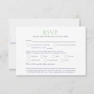 Witte tulpenmonogram, optie bruiloft RSVP kaartje