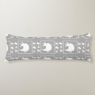 Witte Tweety Bird op Grijze Baby Nursery Kids Lichaamskussen