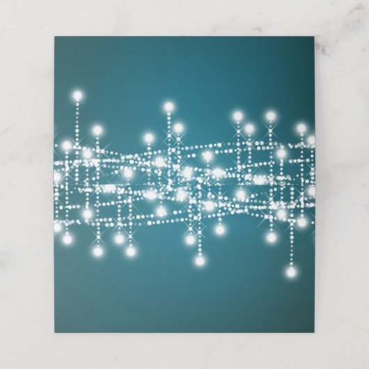 Witte Twinkle String Lights op Blauwgroen (Buitenkant ongevouwen)