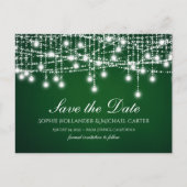Witte Twinkle String Lights op Groen Briefkaart (Voorkant)
