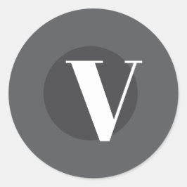 Witte typografie custom initiaal grijs ronde sticker