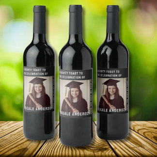 Witte Typografie en Fotogratie Wijnlabel Wijn Etiket