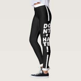 Witte Typografie op ZWART Leggings