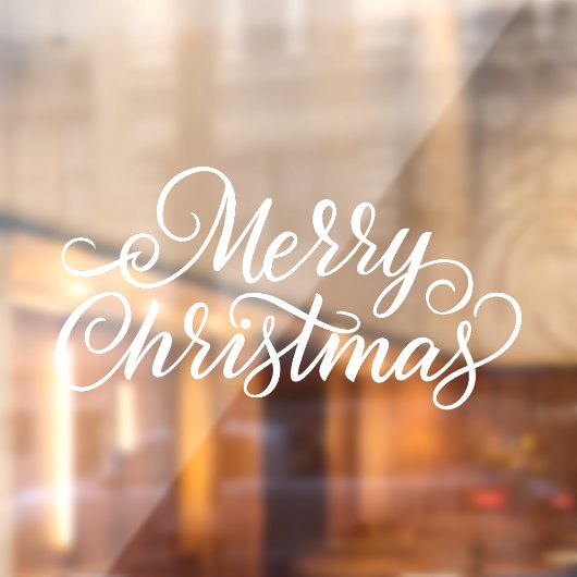 Witte typografie Vrolijk kerstfeest Raamsticker (Vel 2)