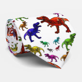 Witte Tyrannosaurus T Rex Regenboog Dinosaurussen Stropdas (Opgerold)