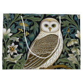 Witte uil art nouveau stijl groot cadeauzakje (Achterkant)