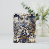 Witte uil die zich in het bos Briefkaart verbergt (Staand voorkant)
