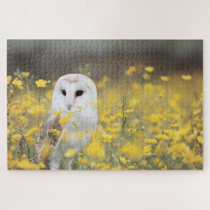 Witte uil in het wild legpuzzel