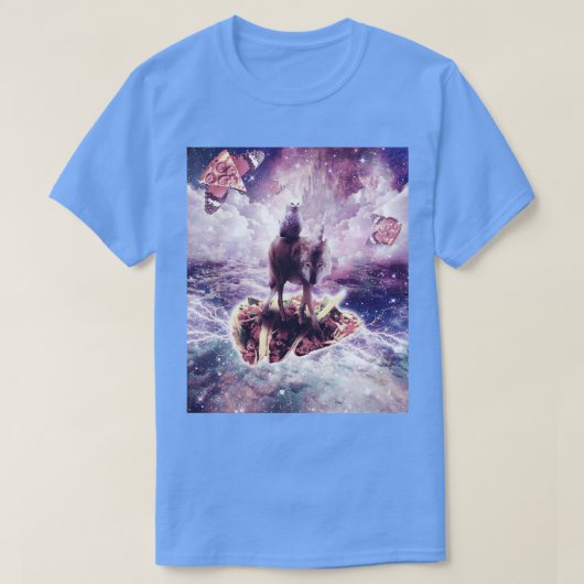 Witte Uil Riding Eenhoorn Wolf op Taco T-shirt (Design voorkant)