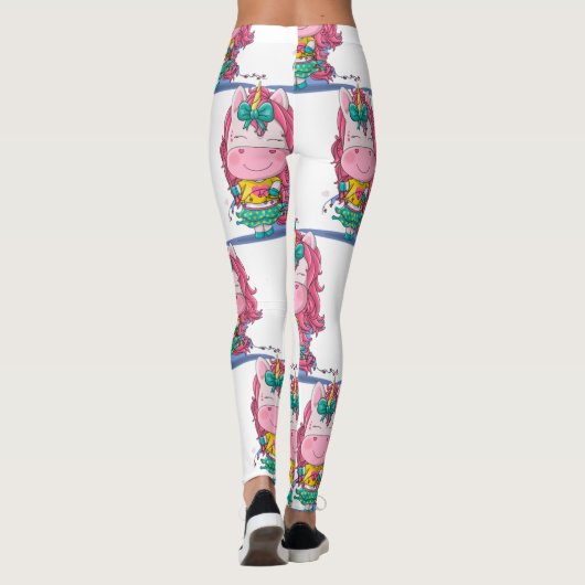 Witte Unicorn Sparkles Leggings (Achterkant)
