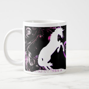 Witte Unicorn V (kleurrijke spuit) Extra Grote Beker