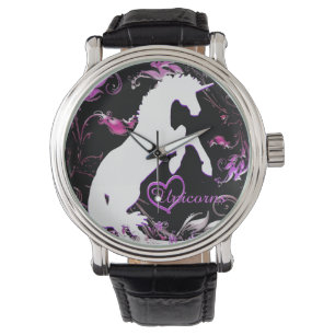 Witte Unicorn V (kleurrijke spuit) Horloge