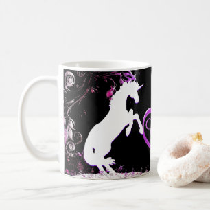 Witte Unicorn V (kleurrijke spuit) Koffiemok