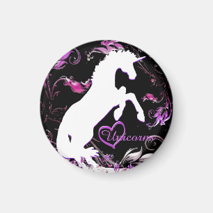 Witte Unicorn V (kleurrijke spuit) Magneet