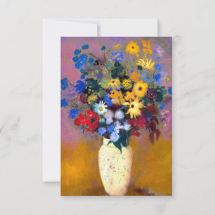 Witte vaas met bloemen Odilon Redon Bedankkaart