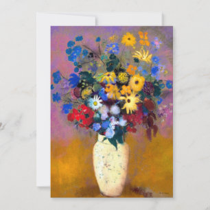 Witte vaas met bloemen Odilon Redon Feestdagenkaart