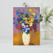Witte vaas met bloemen Odilon Redon Informatiekaartje (Staand voorkant)