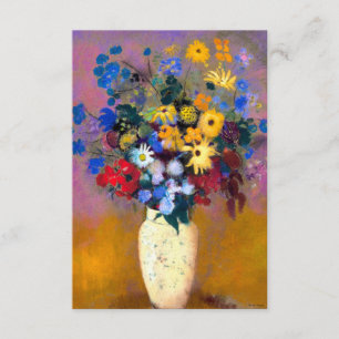 Witte vaas met bloemen Odilon Redon Informatiekaartje