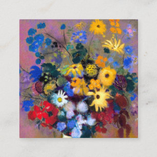 Witte vaas met bloemen Odilon Redon Informatiekaartje