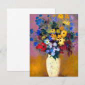 Witte vaas met bloemen Odilon Redon Informatiekaartje (Voorkant / Achterkant)
