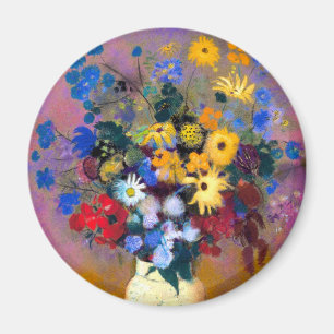 Witte vaas met bloemen Odilon Redon Magneet