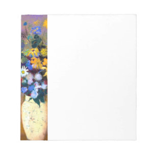 Witte vaas met bloemen Odilon Redon Notitieblok