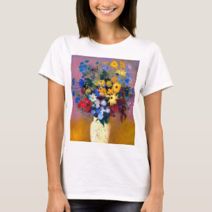 Witte vaas met bloemen Odilon Redon T-shirt
