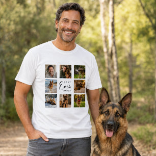 Witte vader hond papa fotocollage t-shirt