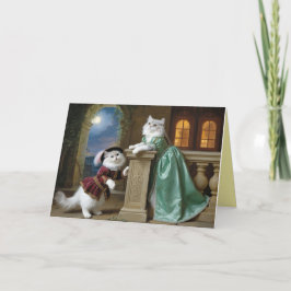 Witte Valentijnkaart voor Perzische kat Feestdagen Kaart