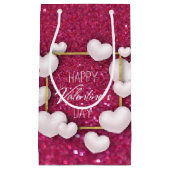 Witte Valentijnsdag Glitter Small Gift Box Klein Cadeauzakje (Voorkant)