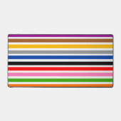Witte veelkleurige strepen lijnen patroon ontwerp bureaumat (Voorkant)