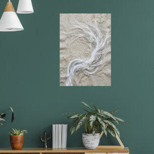Witte Veer Wervel Textuur Abstracte Fijne Kunst Pr Poster