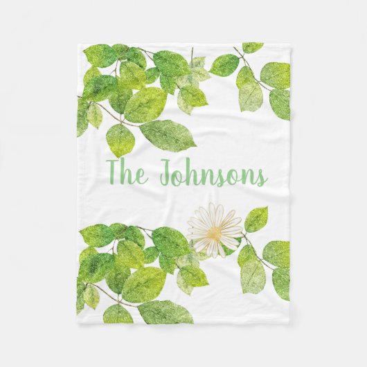 Witte ventilator en groene lederen tuin fleece deken (Voorkant)