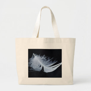 Witte veren - angelisch per natuur grote tote bag