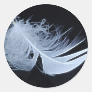 Witte veren - angelisch per natuur ronde sticker