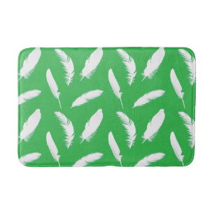 Witte veren op Jade Green Badmat
