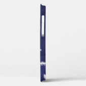 Witte veren op paars leer Case-Mate iPhone case (Achterkant / Links)