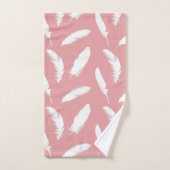 Witte veren op Shell Roze Bad Handdoek (Handdoek)