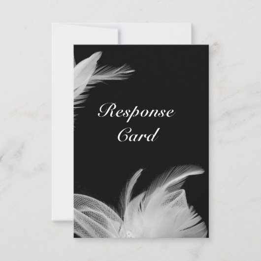 Witte veren RSVP Kaartje (Voorkant)