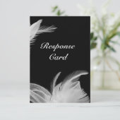 Witte veren RSVP Kaartje (Staand voorkant)