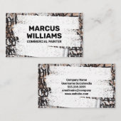 Witte verf over graffiti bakstenen muur visitekaartje (Voorkant / Achterkant)