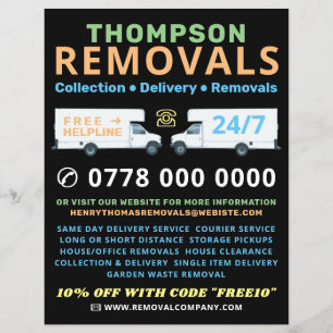Witte Verhuiswagens, Verhuisbedrijf Reclame Flyer