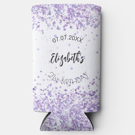 Witte verjaardagsviolet confetti (Voorkant)