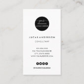 Witte verticale aangepaste logo moderne profession visitekaartje (Voorkant)