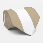 Witte verticale streep op Khaki Stropdas (Opgerold)