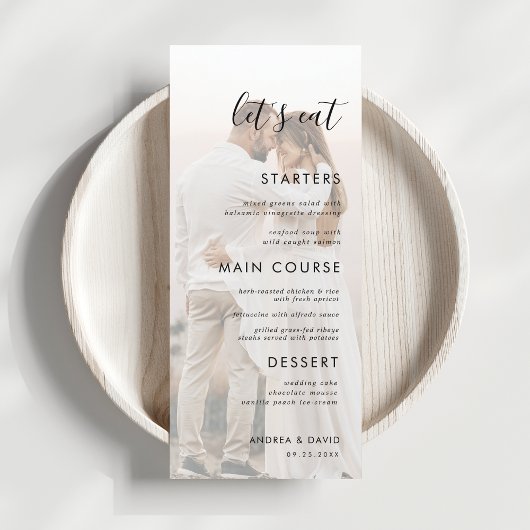 Witte Vervaagde Foto Vervagende Overlay Let's Eat  Menu
