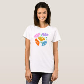 Witte vette kleuren Bloemen abstract trendy T-shir T-shirt (Voorkant volledig)