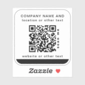 Witte vierkant Business QR-code Water Fles Sticker (Vel)
