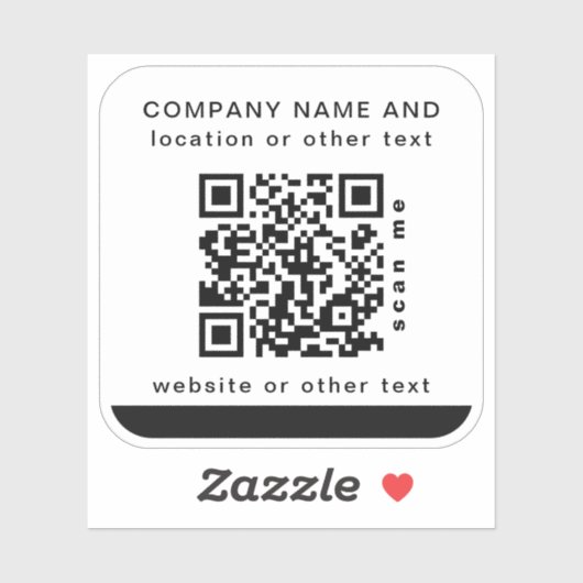 Witte vierkant Business QR-code Water Fles Sticker (Vel)
